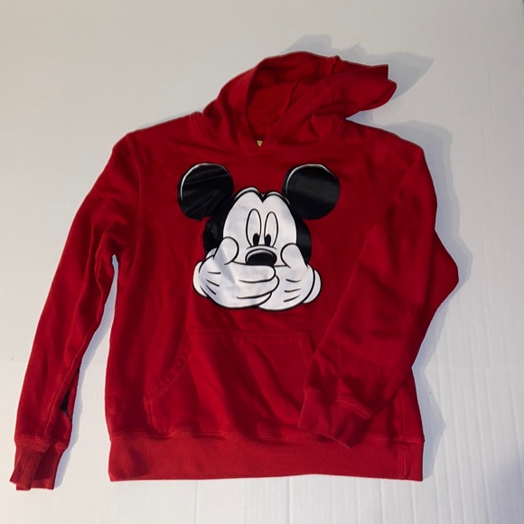 Disney Youth XL Red Mickey Mouse Hooded Sweatshirt - Picture 1 of 5